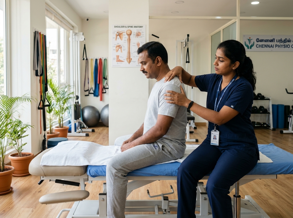 Physiotherapist treating a patient at Sugam Physiotherapy