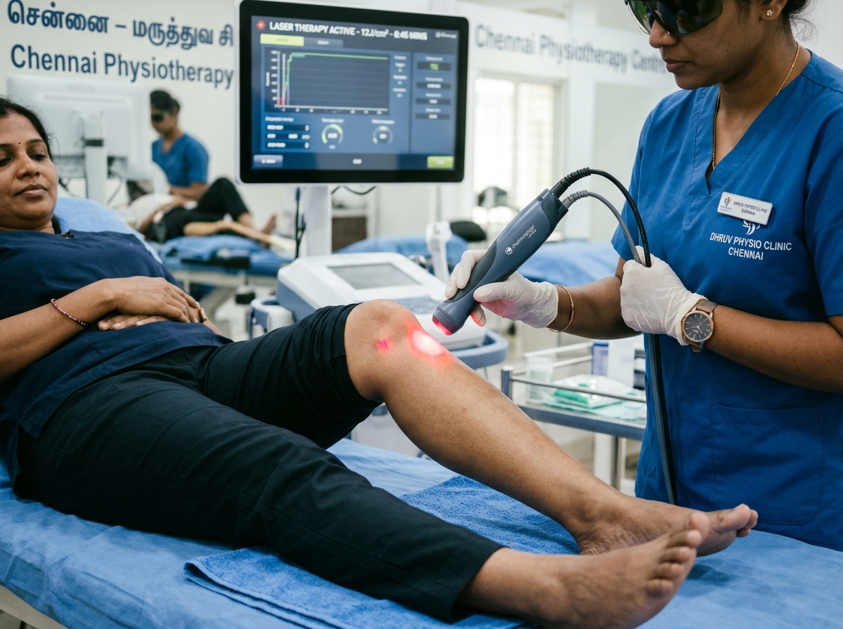 Laser therapy session